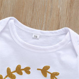 Baby Girls Letter Floral Print Romper & Pants & Headband