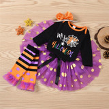 Baby Girls 4-Piece Letter Printed Romper & Tulle Skirt Wholesale Baby Store