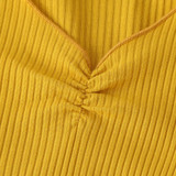 Girls Solid V-neck Long Sleeve Top & PU Skirt Wholesale Baby Girl Clothes Girls Solid V-neck Long Sleeve Top & PU Skirt Wholesale Baby Girl Clothes