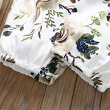 Baby Girls Solid Romper & Floral Trousers Baby Wholesale Clothes