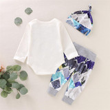 Baby Boys Long Sleeve Letter Romper & Pants & Hat Wholesale Baby
