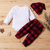 Baby Boys Letter Printed Romper & Plaid Pants & Hat Baby Clothes Vendors Baby Boys Letter Printed Romper & Plaid Pants & Hat Baby Clothes Vendors