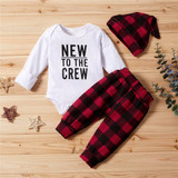 Baby Boys Letter Printed Romper & Plaid Pants & Hat Baby Clothes Vendors Baby Boys Letter Printed Romper & Plaid Pants & Hat Baby Clothes Vendors