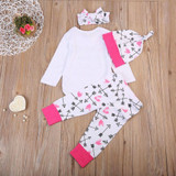 Baby Girls Letter Printed Top & Pants & Headband Buy Childrens Clothes Wholesale