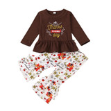 Toddler Girls Letter Printed Top & Pants Baby Girl Clothes Wholesale