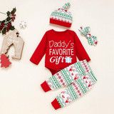 Baby Girls Letter Printed Romper & Pants & Hat & Headband Baby Clothes Cheap Wholesale