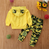 Baby Girls Camo Letter Print Hooded Long Sleeve Top & Pants Wholesale Baby Baby Girls Camo Letter Print Hooded Long Sleeve Top & Pants Wholesale Baby