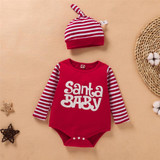 Baby Boys Stripe Letter Romper & Pants & Hat Baby Boutique Wholesale