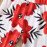 Baby Girls Solid Long Sleeve Romper & Floral Bell Pants Baby Wholesale