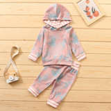Baby Girls Tie Dye Hooded Long Sleeve Top & Pants Baby Girl Wholesale