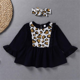 Toddler Girls Long Sleeve Print Top & Pants & Headband Wholesale Girls