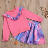Toddler Girls Long Sleeve Tie Dye Top & Skirt Baby Girl Clothes Wholesale Toddler Girls Long Sleeve Tie Dye Top & Skirt Baby Girl Clothes Wholesale