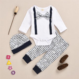 Baby Boys Dot Long Sleeve Romper & Pants & Hat Baby Wholesale Clothing