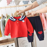 Toddler Girls Bottons Long Sleeve Top & Love Pants Wholesale Girl Clothing Toddler Girls Bottons Long Sleeve Top & Love Pants Wholesale Girl Clothing