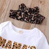 Baby Girls Leopard Letter Long Sleeve Romper & Pants Baby Outfits Baby Girls Leopard Letter Long Sleeve Romper & Pants Baby Outfits
