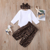 Baby Girls Leopard Letter Long Sleeve Romper & Pants Baby Outfits Baby Girls Leopard Letter Long Sleeve Romper & Pants Baby Outfits