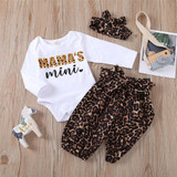 Baby Girls Leopard Letter Long Sleeve Romper & Pants Baby Outfits Baby Girls Leopard Letter Long Sleeve Romper & Pants Baby Outfits