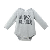 Baby Little Brother Romper & Antlers Printed Pants & Hat Baby Wholesale