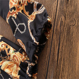 Girls Off Shoulder Stylish Top & Pants & Headband Wholesale Girls Clothing