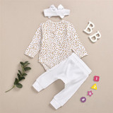 Baby Girls Polka Dot Cardigan Romper & Pants Cheap Boutique Baby Clothes