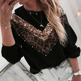 Loose Leopard Print Sweater Pullover