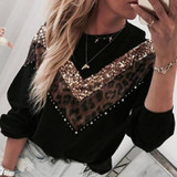 Loose Leopard Print Sweater Pullover