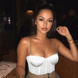 Crop Top Women Sexy Bustier Top Chain Strap Padded