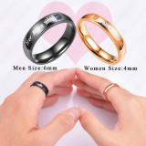Titanium Steel Lovers Couple Rings( Wedding Promise Ring For Women and Men)