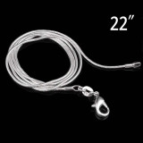 Sterling Plated Silver Snake Chain  Necklace