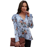 Floral Printed Long Sleeve Tops Blouse Floral Printed Long Sleeve Tops Blouse