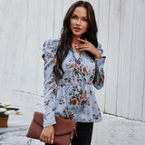 Floral Printed Long Sleeve Tops Blouse Floral Printed Long Sleeve Tops Blouse