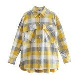 Women Check Asymmetric Blouses