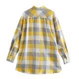 Women Check Asymmetric Blouses