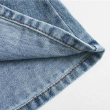 Patchwork Ruffled Denim Blouses