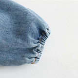 Patchwork Ruffled Denim Blouses