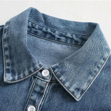 Patchwork Ruffled Denim Blouses