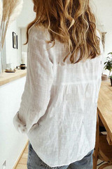 Women's Textured Solid Color Basic Shirt