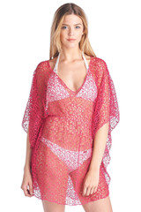 Women's Crochet Short Sleeve Swimwear Cover-up Beach