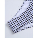 Ruffled Lattice Print Swimwear
