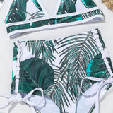 Swimsuit Women Leaf Print Swimwear
