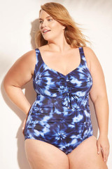 Print  Tie Front One Piece Swimsuit