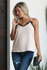 Eyelash Lace Trim Cami Tank