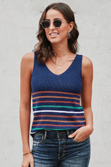 Stripes Knit Tank Top