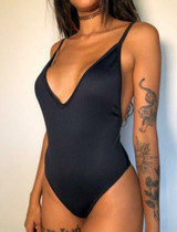 Deep V Neck Cheeky One Piece Swimsuit