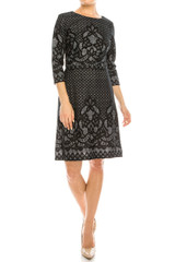 Lace On Heather Print Sheath Dress