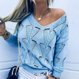 Elegant Off Shoulder Women Knitted Sweater
