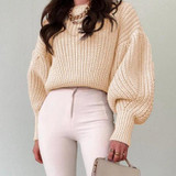 Chic Women Lantern Long Sleeve Sweaters