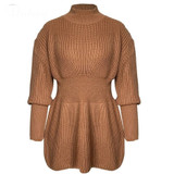 Pullovers Women Long Sleeve Ruffles Sweater