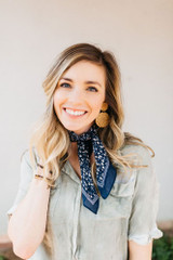 Boho Bandana Face Mask Navy