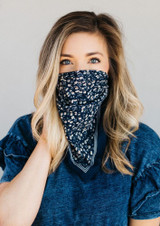 Boho Bandana Face Mask Navy